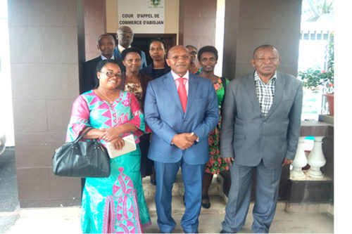 Visite d’une délégation du Tribunal de Commerce de Bujumbura (Burundi) à la Cour d’Appel de Commerce d’Abidjan le lundi 20 mai 2019