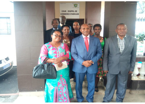 Visite d’une délégation du Tribunal de Commerce de Bujumbura (Burundi) à la Cour d’Appel de Commerce le lundi 20 mai 2019